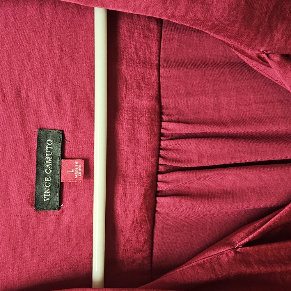 Vince Camuto Raspberry Long-Sleeve Top - Picture 2 of 3